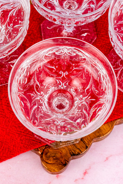 Vintage Pressed Glass Coupes - Set of 10