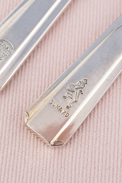 Vintage Silverplate Cunard White Star Line Fork & Knife Set