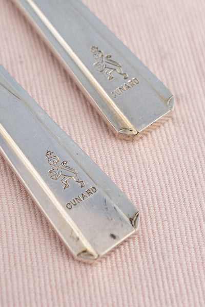 Vintage Silverplate Cunard White Star Line Fork & Knife Set