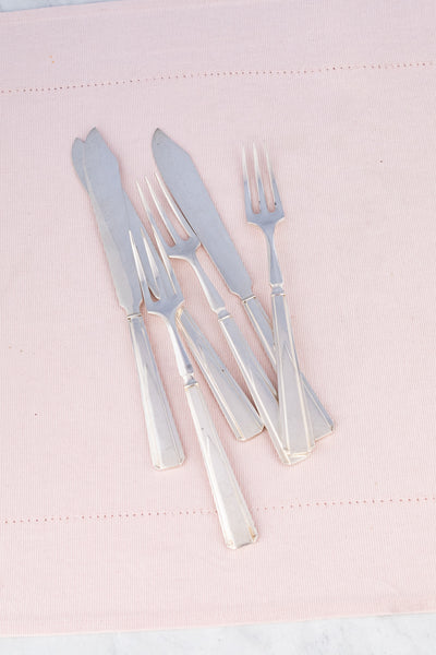 Vintage Silverplate Cunard White Star Line Fork & Knife Set