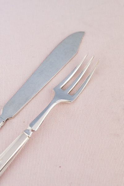 Vintage Silverplate Cunard White Star Line Fork & Knife Set