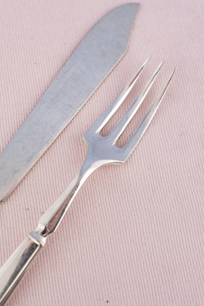 Vintage Silverplate Cunard White Star Line Fork & Knife Set