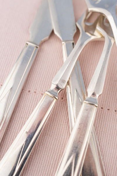 Vintage Silverplate Cunard White Star Line Fork & Knife Set