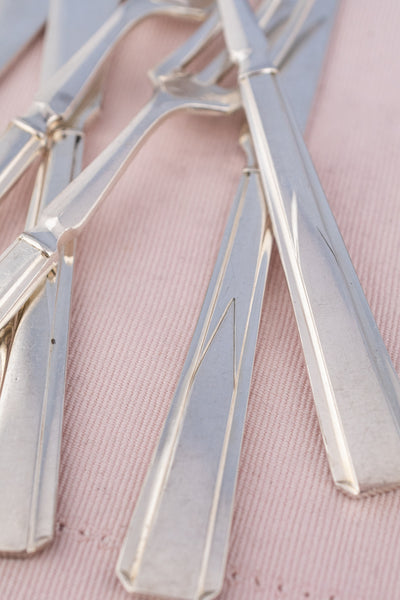 Vintage Silverplate Cunard White Star Line Fork & Knife Set