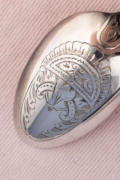 Victorian Silverplate Engraved 3-Piece Travel Cutlery Set