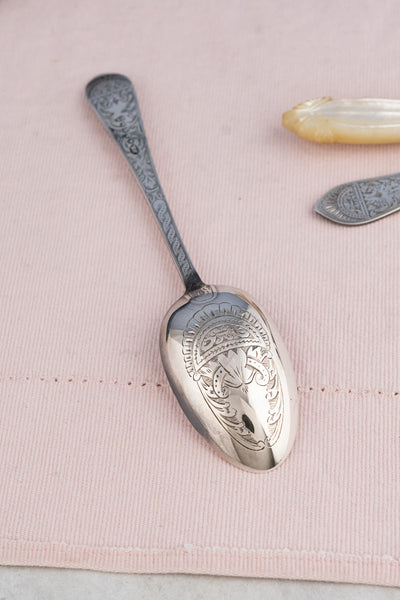 Victorian Silverplate Engraved 3-Piece Travel Cutlery Set