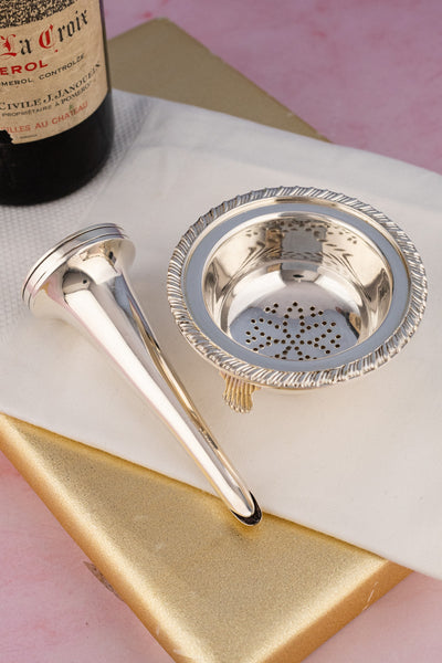 Antique Silverplate Wine Decanting Funnel