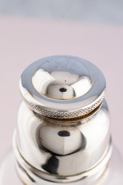 Vintage Glass & Silverplate Rooster Cocktail Shaker