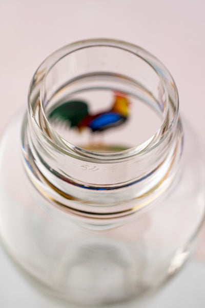 Vintage Glass & Silverplate Rooster Cocktail Shaker