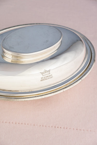 Vintage St. Edmund Restaurant Covered Silverplate Dish