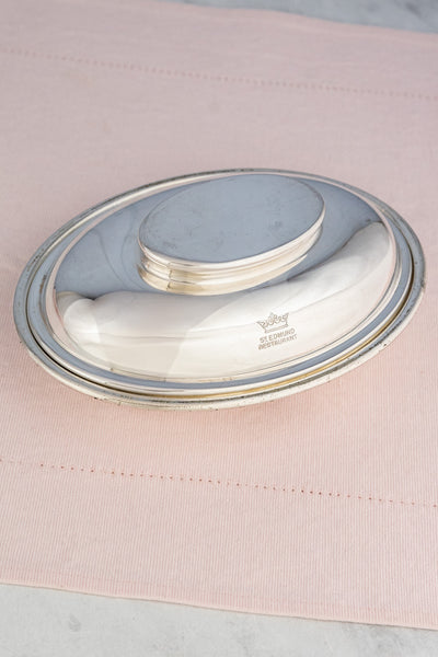 Vintage St. Edmund Restaurant Covered Silverplate Dish