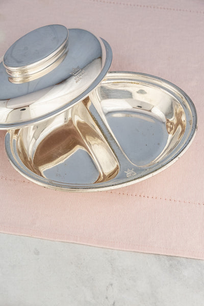 Vintage St. Edmund Restaurant Covered Silverplate Dish