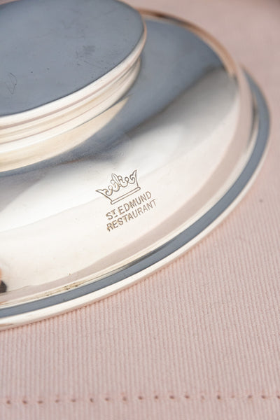Vintage St. Edmund Restaurant Covered Silverplate Dish
