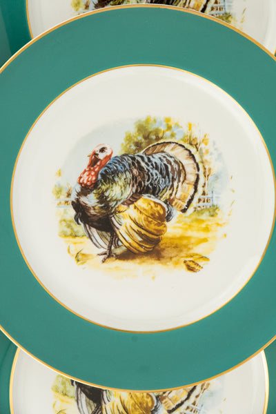 Vintage Turkey Dinner Plates - Set of 8