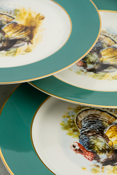 Vintage Turkey Dinner Plates - Set of 8