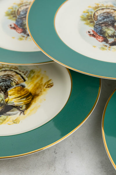 Vintage Turkey Dinner Plates - Set of 8