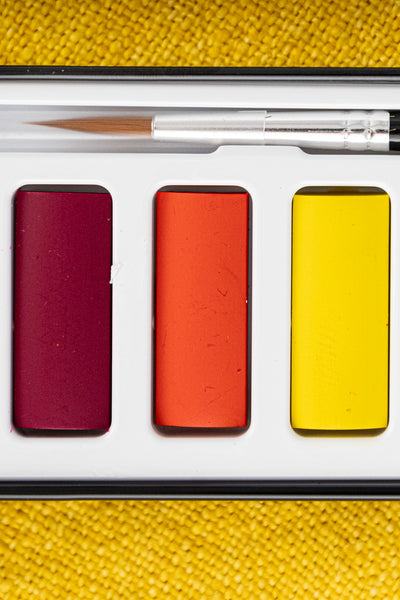 Watercolor Paint Palette & Brush Set
