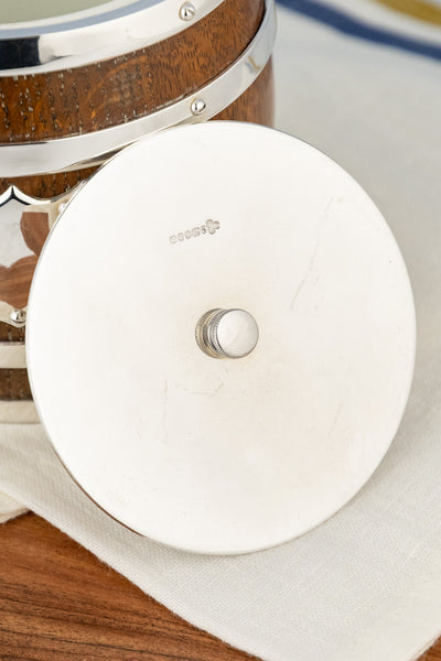 Antique Oak and Silverplate Biscuit Barrel