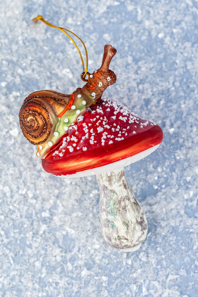 Woodfield Snail Glass Ornament
