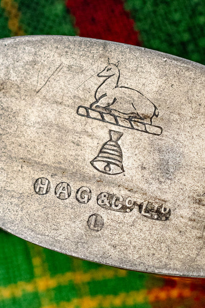 Antique English Pewter and Leather Flask with Cup