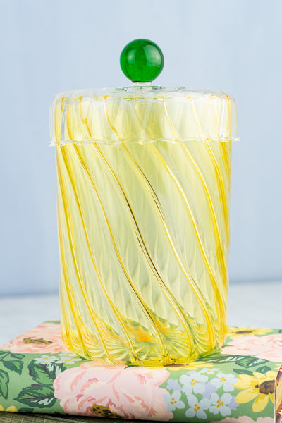 Yellow Glass Jar with Lid