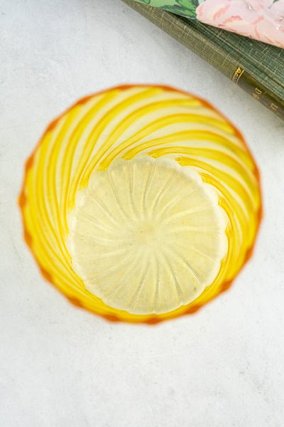 Yellow Glass Jar with Lid