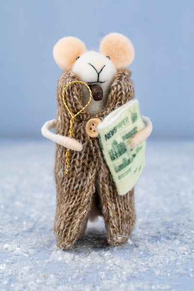 Newspaper Nelson Mouse Ornament