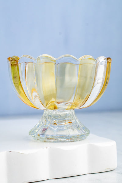 Striped Glass Pedestal Bowl - Set of 4