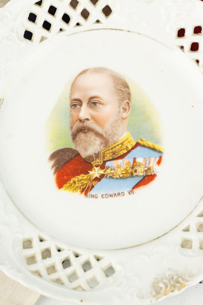 Antique Edward VII 1902 Coronation Plate & Tumbler