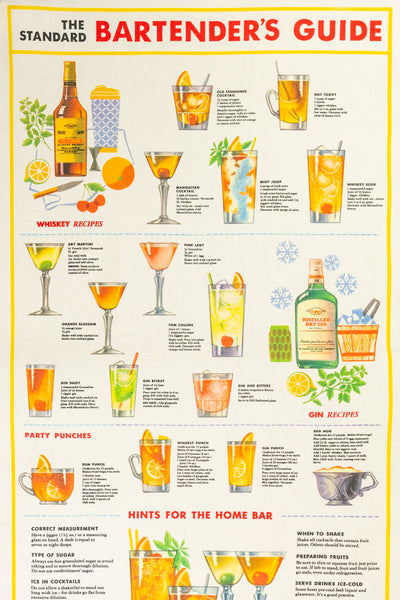 Bartender's Guide Tea Towel