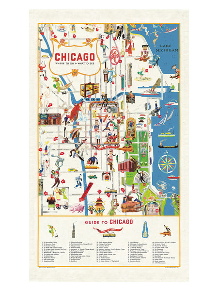 Chicago Map Tea Towel