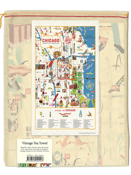 Chicago Map Tea Towel