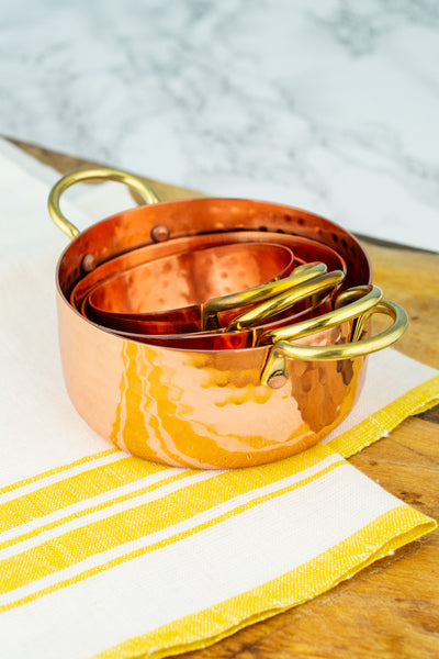 Hammered Copper Measuring Cup Set