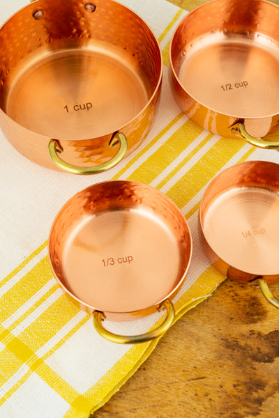 Hammered Copper Measuring Cup Set