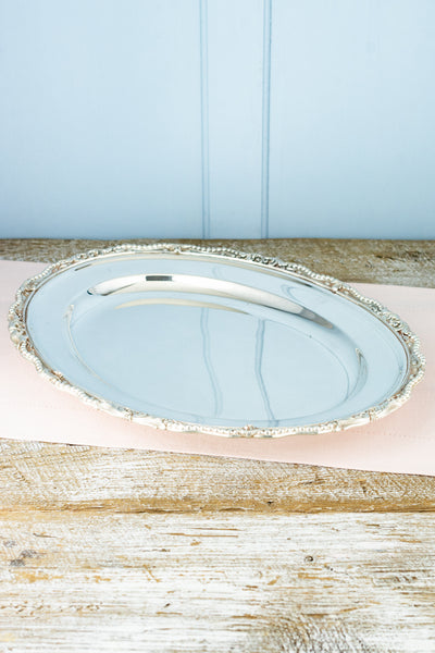 Antique Silverplate Oval Tray
