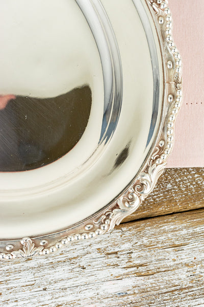 Antique Silverplate Oval Tray