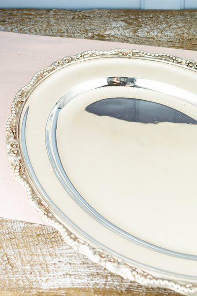 Antique Silverplate Oval Tray