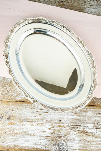 Antique Silverplate Oval Tray