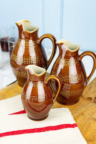 Vintage French Stoneware Wine Pitcher