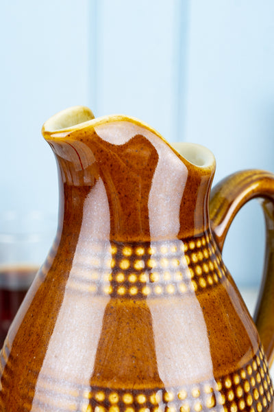 Vintage French Stoneware Wine Pitcher