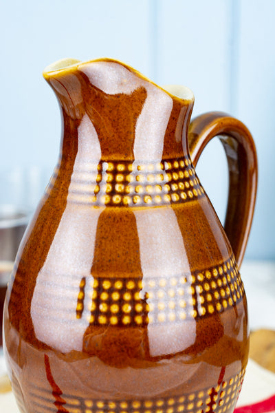 Vintage French Stoneware Wine Pitcher