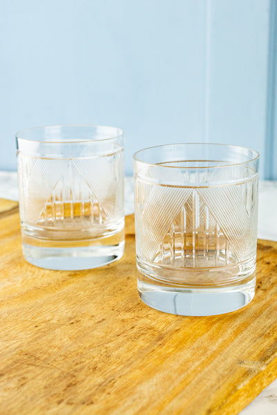 Art Deco Rocks Glasses - Set of 2