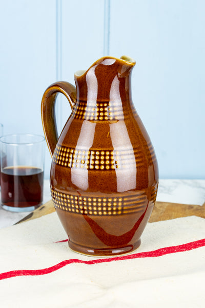 Vintage French Stoneware Wine Pitcher