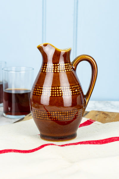 Vintage French Stoneware Wine Pitcher