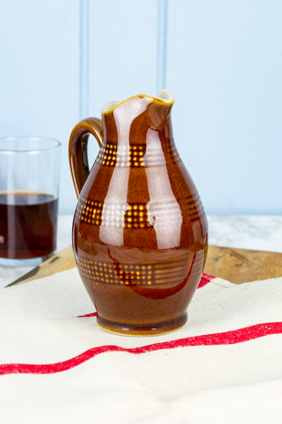 Vintage French Stoneware Wine Pitcher