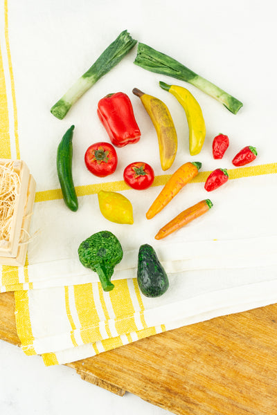 Danish Crate of Miniature Fruits and Veggies