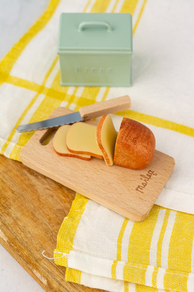 Danish Miniature Bread Box with Cutting Board & Knife