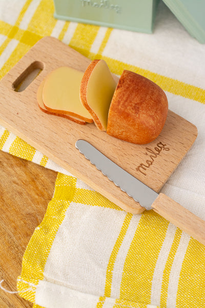 Danish Miniature Bread Box with Cutting Board & Knife