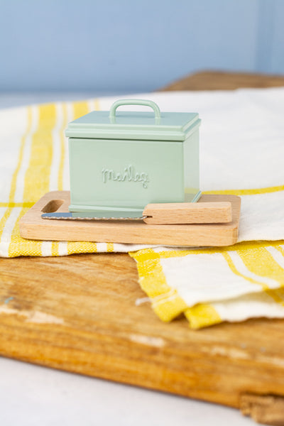 Danish Miniature Bread Box with Cutting Board & Knife