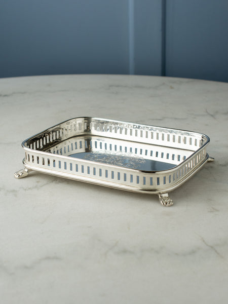 Small Silverplate Gallery Tray-Rectangle